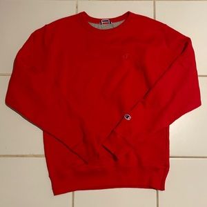 Red champion sweatshirt
